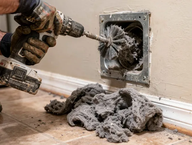 Certified Beverly Hills Dryer Vent Cleaning technician performing dryer vent cleaning in Beverly Hills