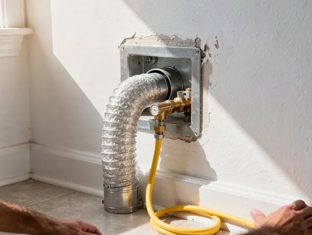 Beverly Hills Dryer Vent Cleaning certified technician performing specialized gas dryer vent cleaning in Beverly Hills